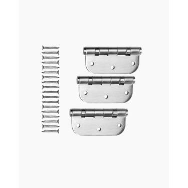 Imagem de Kit Dobradiças Redonda - Inox Escovado - Pct 3 Peças - 13059 - Elettro