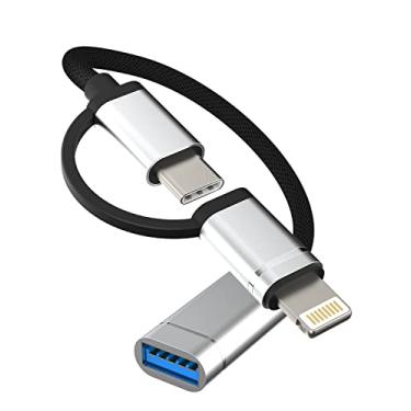 Imagem de Zoyuzan Adaptador USB para Lightning Cabo OTG USB-A fêmea tipo C macho 3.0 conversor Thunderbolt Port Cord Apple IPhone15 Pro Max ipad 10?Air4/5?Mini6?Pro 12.9 MacBook compatível