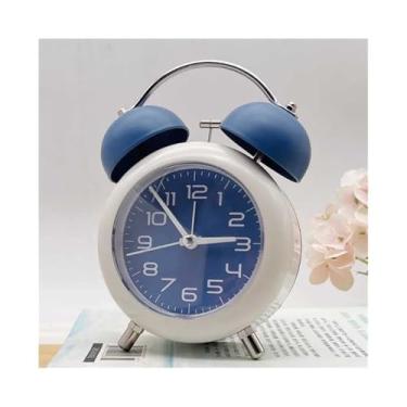Imagem de Despertadores Despertador analógico Relógio silencioso sem tique-taque Relógio operado por bateria para escritório Sala de estar Quarto Mesa de cabeceira escolar Despertador multifuncional Relógio de