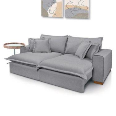 Imagem de Sofá Retrátil e Reclinável Veneza 2,10m - Leonardi, Cinza