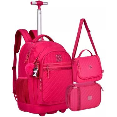 Imagem de Kit Mochila Escolar de Rodinhas Rebecca Bonbon com Lancheira e Estojo