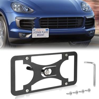 Imagem de Moldura frontal sem broca compatível com Porsche 911 | 1994-2012 Suporte de gancho de reboque para placa de carro antifurto Capas de etiqueta de carro à prova de ferrugem, acessórios de carro à prova