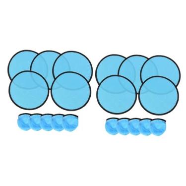 Imagem de Colaxi 10x Ventiladores dobráveis, ventiladores redondos dobráveis para atividades ao ar livre, decoração de viagem e festa, Azul