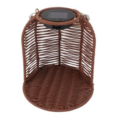 Imagem de Pssopp Plantadores de Cesta Pendurada, Suporte para Planta Decorativa de Cesta à Prova de água Com Lâmpada para Decoração de Escritório No Quintal do Jardim (Marrom escuro)