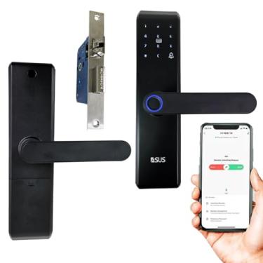 Imagem de Fechadura Digital Eletronica Biometrica Wifi App Celular Chave Cartao Residencia Segurança Privacidade Anti Furto