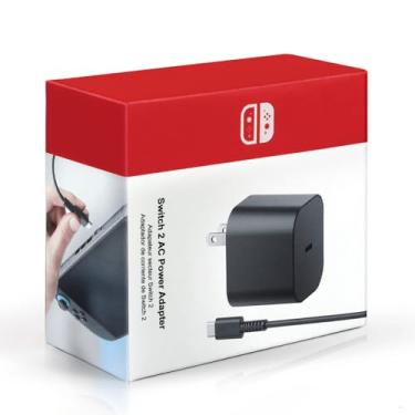 Imagem de Switch 2 Charger - 20 V 3A 60 W Replacement Fast Charging Power Adapter Accessories com cabo USB C, original IC Module for Switch OLED, Lite, Steam Deck