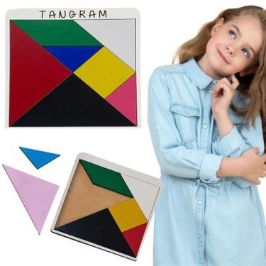 Imagem de Jogo Tangram Brinquedo Educativo Infantil Montessori Pedagógico - TRAL