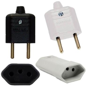 Imagem de 95 Plug Macho 2 Pinos 10a + 95 Tomada Fêmea 3 Pinos 10a - MARGIRIUS