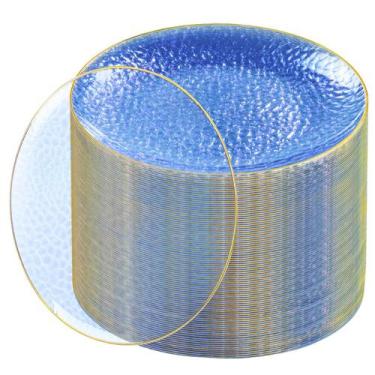 Imagem de Pratos de jantar de plástico Rubtlamp 10 polegadas azul/dourado (100 u