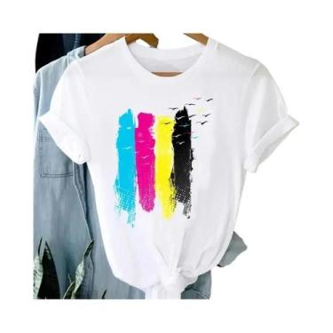 Imagem de Camiseta Feminina Respirável de Manga Curta - Gola Redonda - Alta Qual