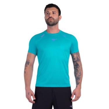 Imagem de Camiseta de Corrida Mizuno High 3 Masculina, Azul, G