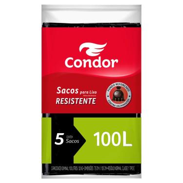 Imagem de Saco para Lixo 100L Tipo E com 5 Unidades Condor 1467