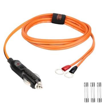 Imagem de CUZEC Cabo adaptador de isqueiro de plugue macho 12AWG 25A resistente com fio de cabo de 12 AWG para inversor de carro, bomba de ar, copo elétrico e DIY (76 cm)