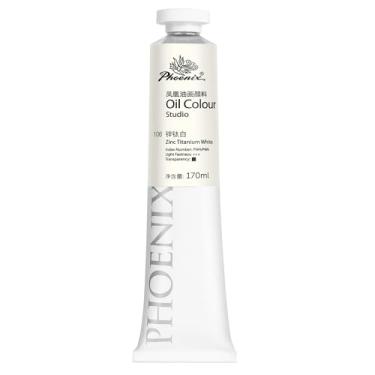 Imagem de PHOENIX Tubo grande de tinta a óleo para estúdio - 170 ml / 5,75 Fl oz. Zinco Tit branco 106