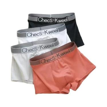 Imagem de Shorts Boxer Listrados De Algodão Para Homens Tamanho plus 2XL-6XL 4 P