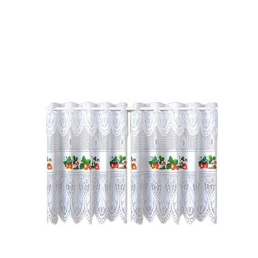 Imagem de Cortina Pia Bando Vitro Real Renda Cozinha 1,60X0,80X0,20