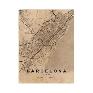 Imagem de Pintura Em Tela De Mapa Personalizado Da Cidade Paris Londres Nova Ior