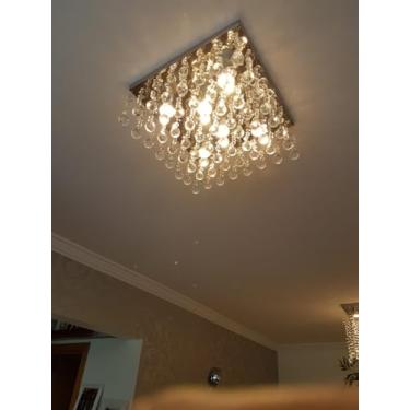 Imagem de Lustre de teto cristal legí­timo k9 40x40 altura 10 cm