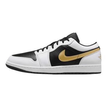 Imagem de Nike Tênis Air Jordan 1 Low Masculino (553558-172, Branco/Preto/Dourado Metálico) Tamanho 13