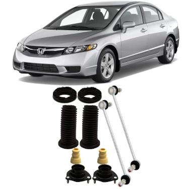 Imagem de Bieleta + Kit Batente Honda New Civic Dianteiro 2006 Até 2011 O Par