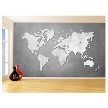 Imagem de Papel De Parede 3D Mapa Mundi Cimento Concreto 3,5M Nmu56