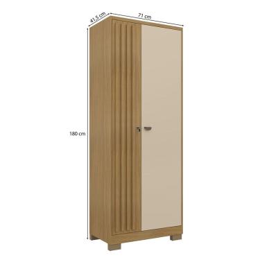 Imagem de Armário Dinâmico Multiuso 2 Portas Com Chave Carvalho Americano Off White Edecasamoveis