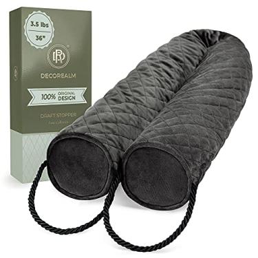 Imagem de Bloqueador e cortador de porta resistente da Decoraalm, proteção de rascunho à prova de som para portas e janelas, cilindro decorativo oferece isolamento de porta e climas para portas, Moderno, Slate, 36", 1