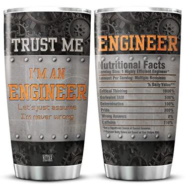Imagem de KOIXA Copo Engenheiro Fatos Nutricionais 590 ml Ditado Engraçado Copo de Café Com Tampa Coisas Para Engenheiros Estudante Engenheiro Pai Caneca Isolada Engenharia Mecânica Presentes Para Homens Marido