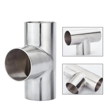 Imagem de 1 peça 19/25/32/38/45/51/57 mm tubo de junta tipo T OD Butt Weld Tee acessórios de conexão de 3 vias polimento aço inoxidável 304 (38 mm)