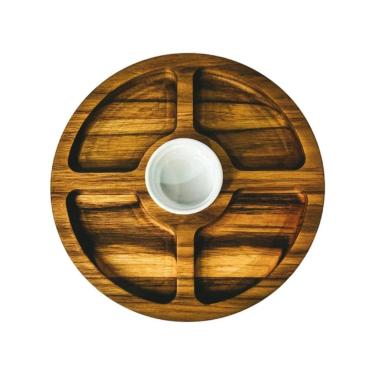 Imagem de Kit Churrasco Gamela Com Tampa Vidro E Petisqueira Molheira