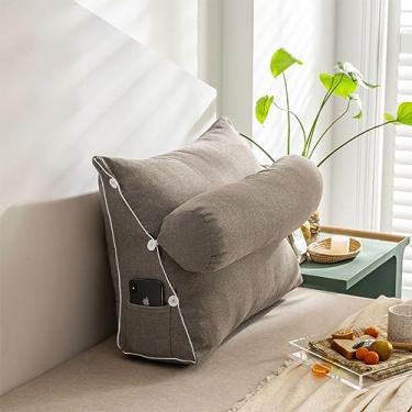 Imagem de HMBLAW Almofada de leitura com suporte lombar com capa removível para sofá, cadeira de apoio, almofada portátil de pelúcia para descanso de mulher grávida, descanso ergonômico e relaxante, leitura