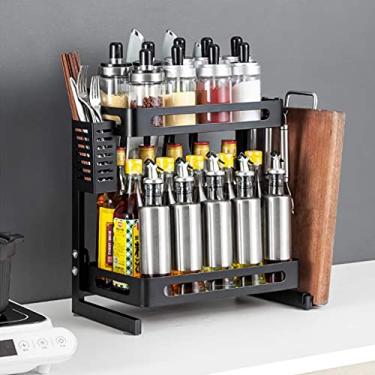 Imagem de Prateleira organizadora de bancada de cozinha para temperos, prateleiras em pé, suporte para organização de especiarias