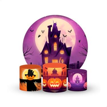 Imagem de Kit Capas Halloween para Painel Redondo e Trio de Cilindros, 1,5m x 1,5m, 100% Poliéster (Halloween 2)