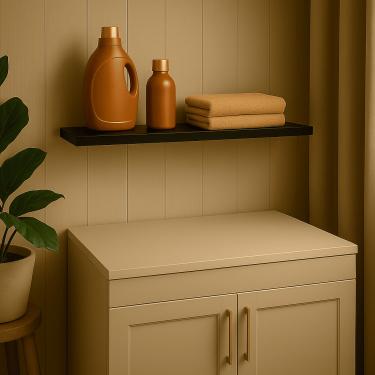 Imagem de Prateleira Madeira Flutuante Multiuso 68x20 Luara Preto L06 - D'Rossi