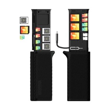 Imagem de HOMAN CFexpress A leitor de cartão 10 GBps USB 3.2 Gen2, estojo de cartão e suporte de cartão para fotógrafo, leitor de cartão SD 4 em 1, leia 3 cartões simultaneamente (CFexpress-A, preto)