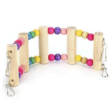 Imagem de HEEPDD Ponte de, Corda Toys de Hamster de de Madeira Dobrando Livremente Pendurado Brinquedo de Ponte Dobrável para Hamsters Guinea Porco Gireto Gerbil Chinchilla Nan (6 * 18cm)