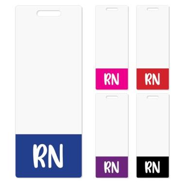 Imagem de Toykee Porta-cartão grande RN Badge Buddy - Acessórios de enfermeira registrados verticais GG azul rosa preto roxo vermelho crachá de identificação crachá de identificação crachá nome etiquetas amigo