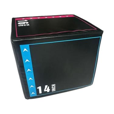 Imagem de Generic Caixa de salto pliométrica 3 em 1, equipamento de exercício de salto para crianças e adultos, treinamento de força multifuncional, caixa de degraus, Style H