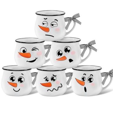 Imagem de Zubebe 6 peças canecas de café copos de cerâmica de Natal copo quente canecas de cacau conjunto de presente para o Natal Dia dos Namorados 4 de julho inverno enfermeira professora bandeja em camadas