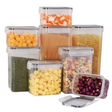 Imagem de Kit 8 Potes Herméticos com Tampa de Vedação Porta Alimentos Mantimentos Armário Cozinha