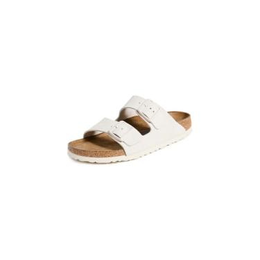 Imagem de Birkenstock Sandália feminina Arizona macia, branco antigo, 39 M EUA