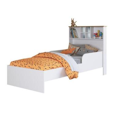 Imagem de Cama Infantil Com Estante E Protetores 90 House Art In Móveis Branco
