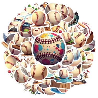 Imagem de 70 peças, beisebol, esportes, aventura, divertido, divertido, retrô, adesivos, brinquedos, adesivos, esportivos, engraçados, para guitarra, laptop, capacete, skate, laptop, bagagem, scrapbook, diário
