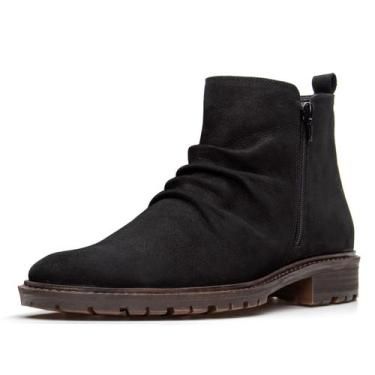Imagem de Bota Masculina Pierrô cano curto conforto couro legítimo cor preto, 44