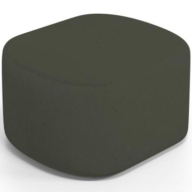 Imagem de Puff Decorativo Orgânico Para Living Quarto 70cm Doha W01 Linho Verde Musgo - Lyam Decor