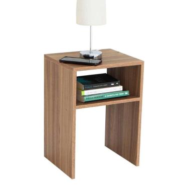 Imagem de Mesa De Cabeceira Pequena 35x50cm Freijó Quarto Sala Crater