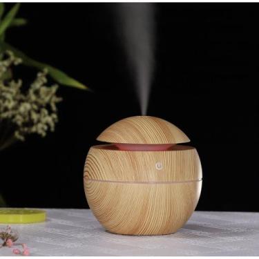 Imagem de Umidificador Ultrassônico Difusor USB Tipo Madeira Led 130ml Bege - Ke