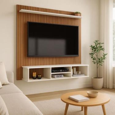 Imagem de Painel Home Ripado 3d Suspenso Grande Tv Até 50 Polegadas - Karaka Sto
