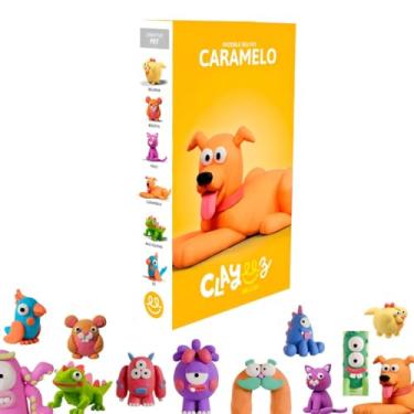 Imagem de kit Massa de Modelar Gelele Monte Personagens Pet Premium, Personagens Animais em Massinha (CARAMELO) não tóxico.