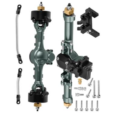 Imagem de RCYouHott RC Steering Angle +5mm Widened SCX24 Front Rear Portal Axles Upgrades Part for SCX24 Deadbolt C10 JLU Gladiator Bronco 1/24 RC Crawler Car,Portal Axle Hops Up,Titanium